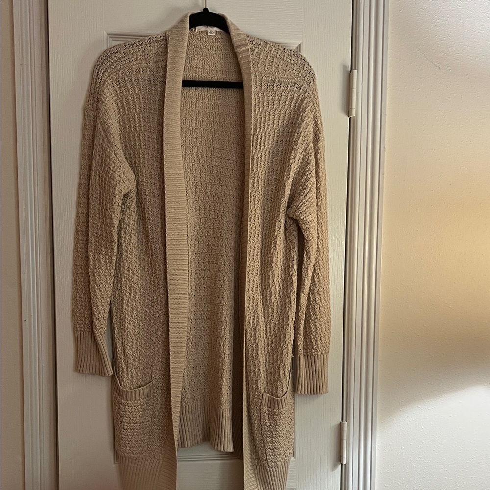 Women's Cream Open-Front Sweater
